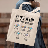 Tote bag Ce que je fais durant mon temps libre Voiture Blanc