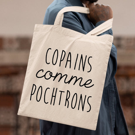 Tote bag Copains comme pochtrons Beige