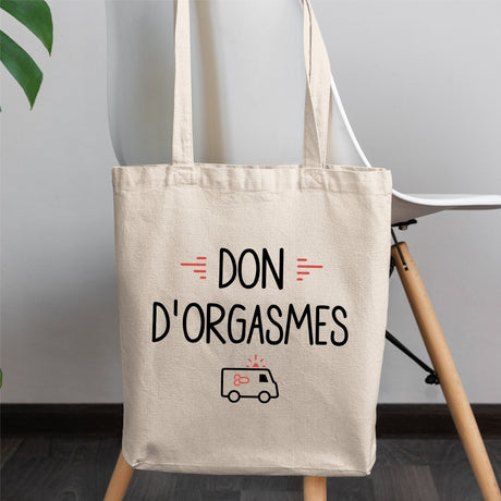 Tote bag Don d'orgasmes Blanc