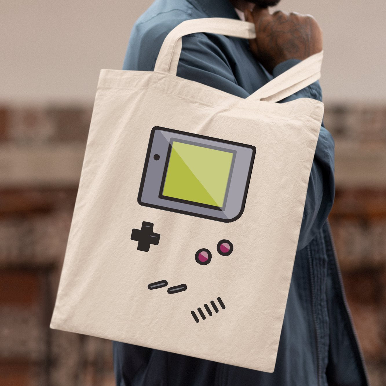 Tote bag Game Boy Beige