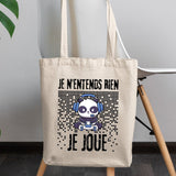 Tote bag Je n'entends rien je joue Beige