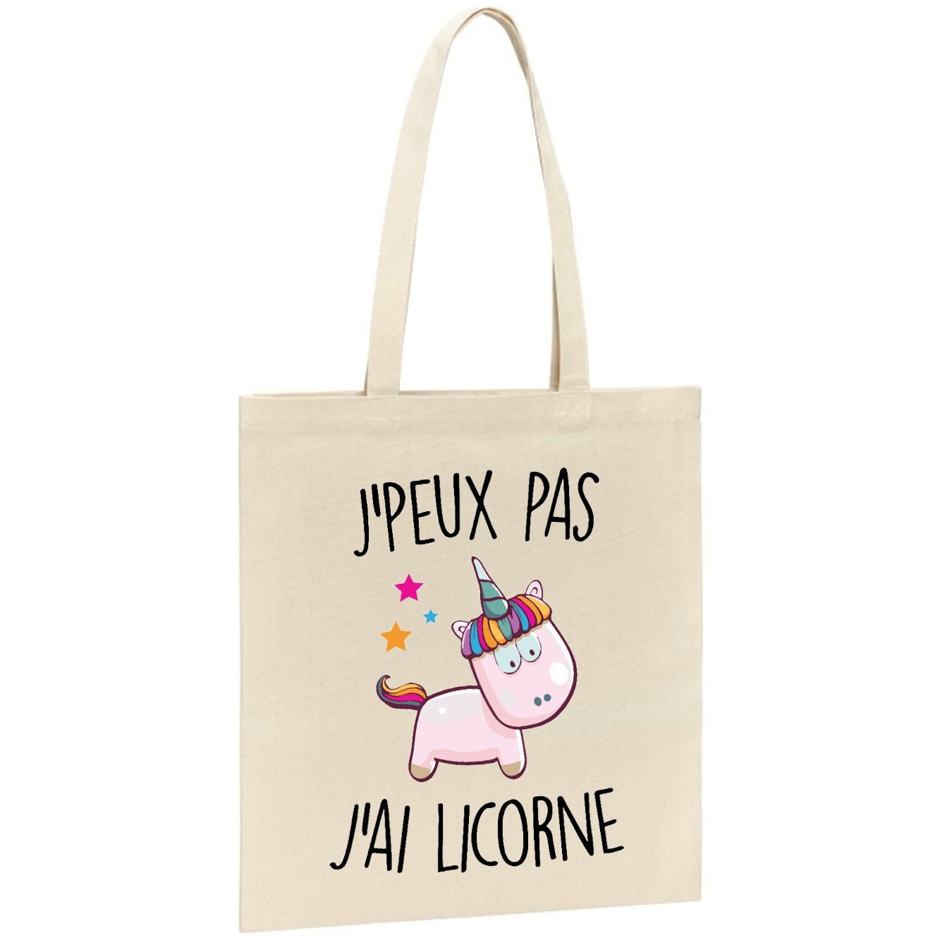 Tote bag J'peux pas j'ai licorne 