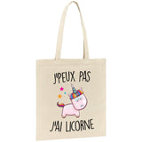 Tote bag J'peux pas j'ai licorne 