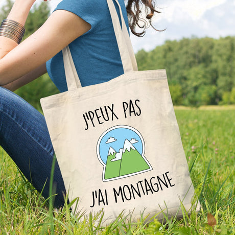 Tote bag J'peux pas j'ai montagne Beige