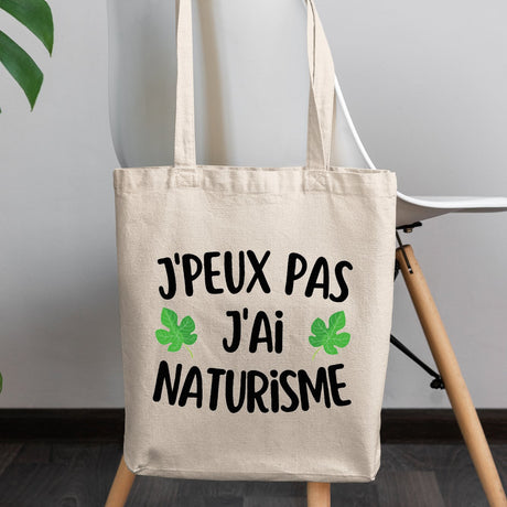 Tote bag J'peux pas j'ai naturisme Blanc