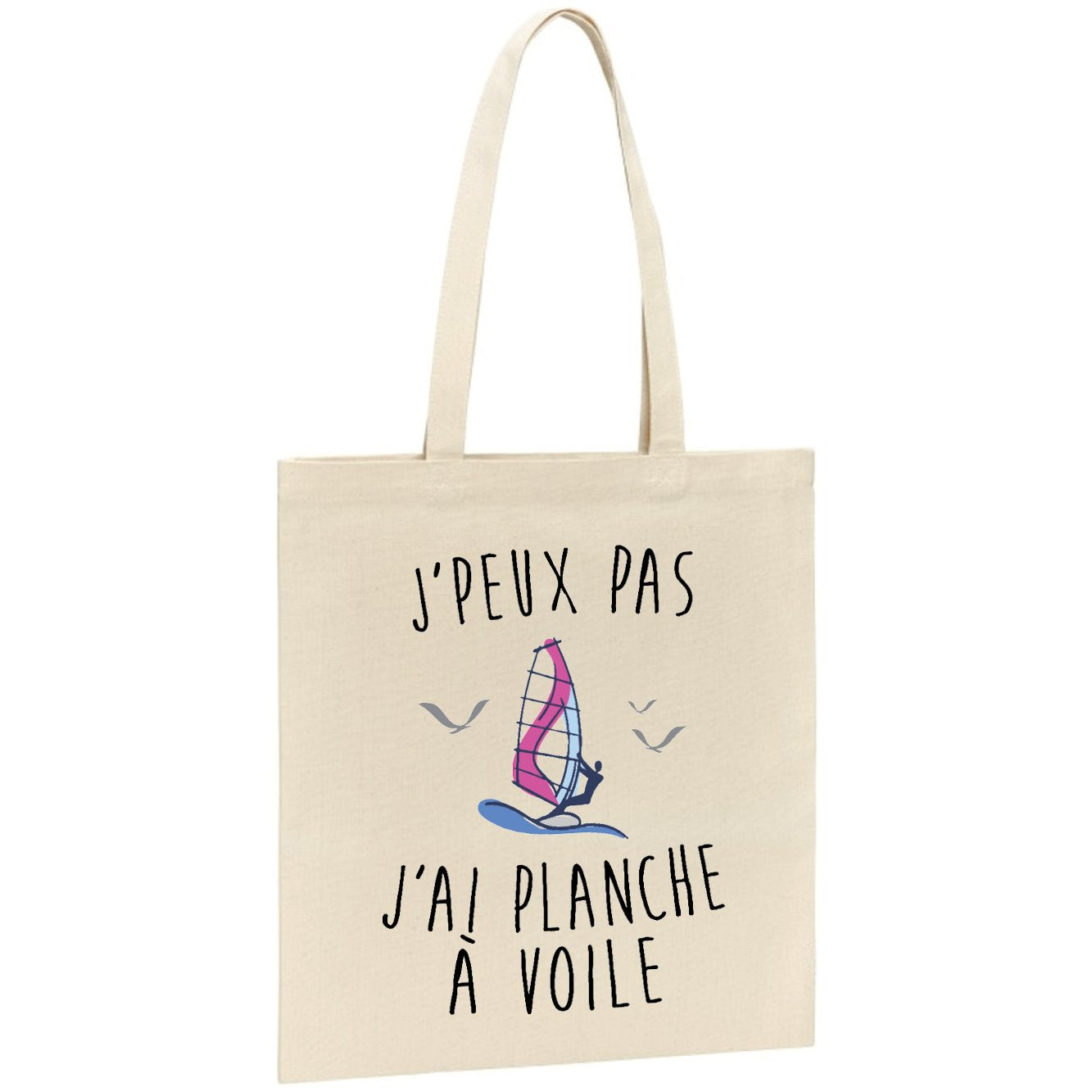Tote bag J'peux pas j'ai planche à voile 