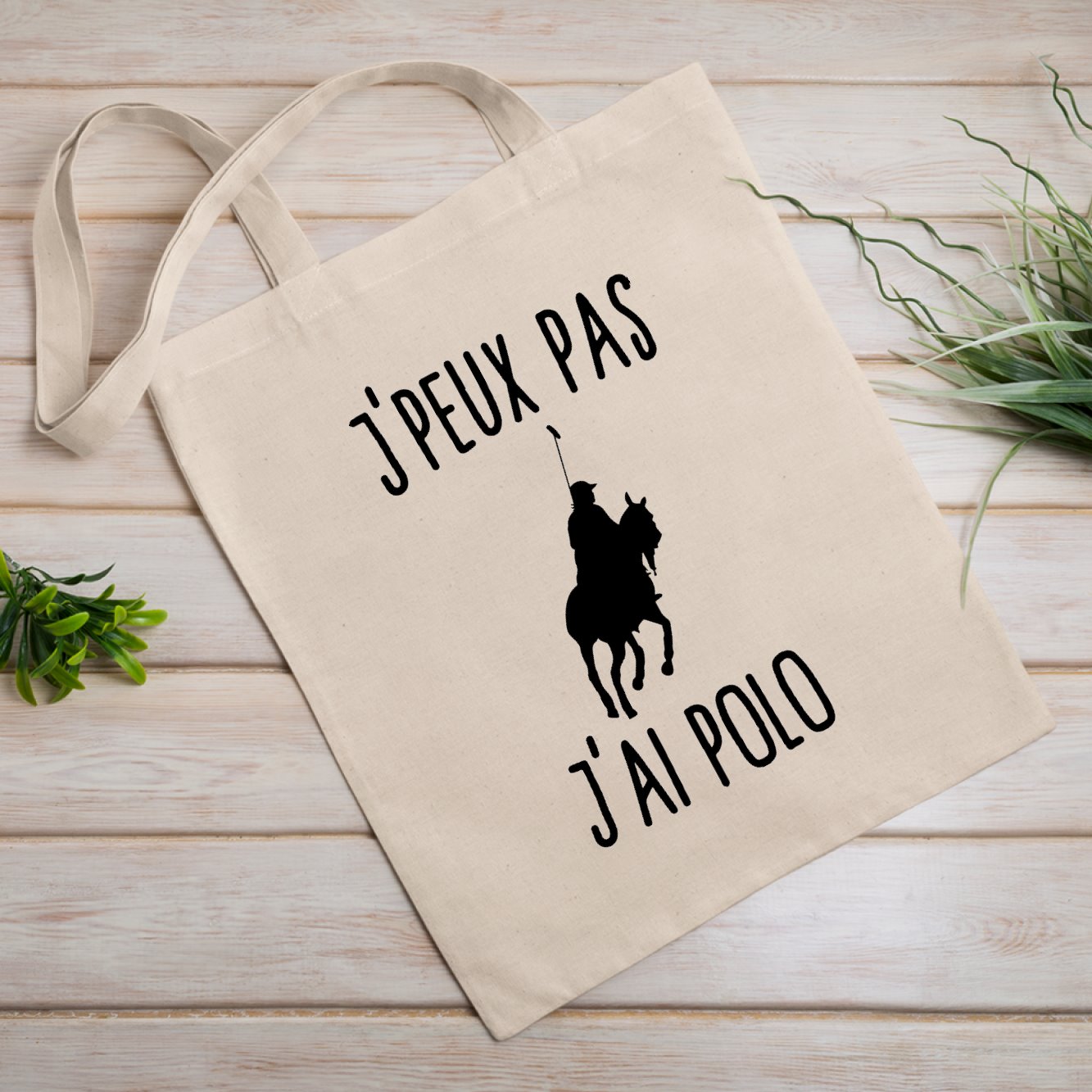 Tote bag J'peux pas j'ai polo Beige