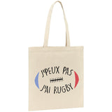 Tote bag J'peux pas j'ai rugby 