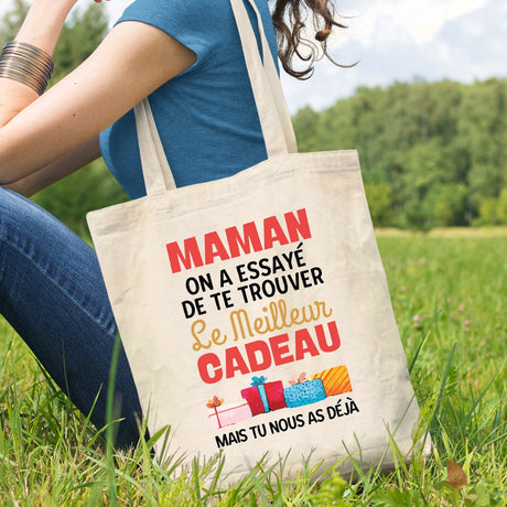 Tote bag Le meilleur cadeau pour maman Beige