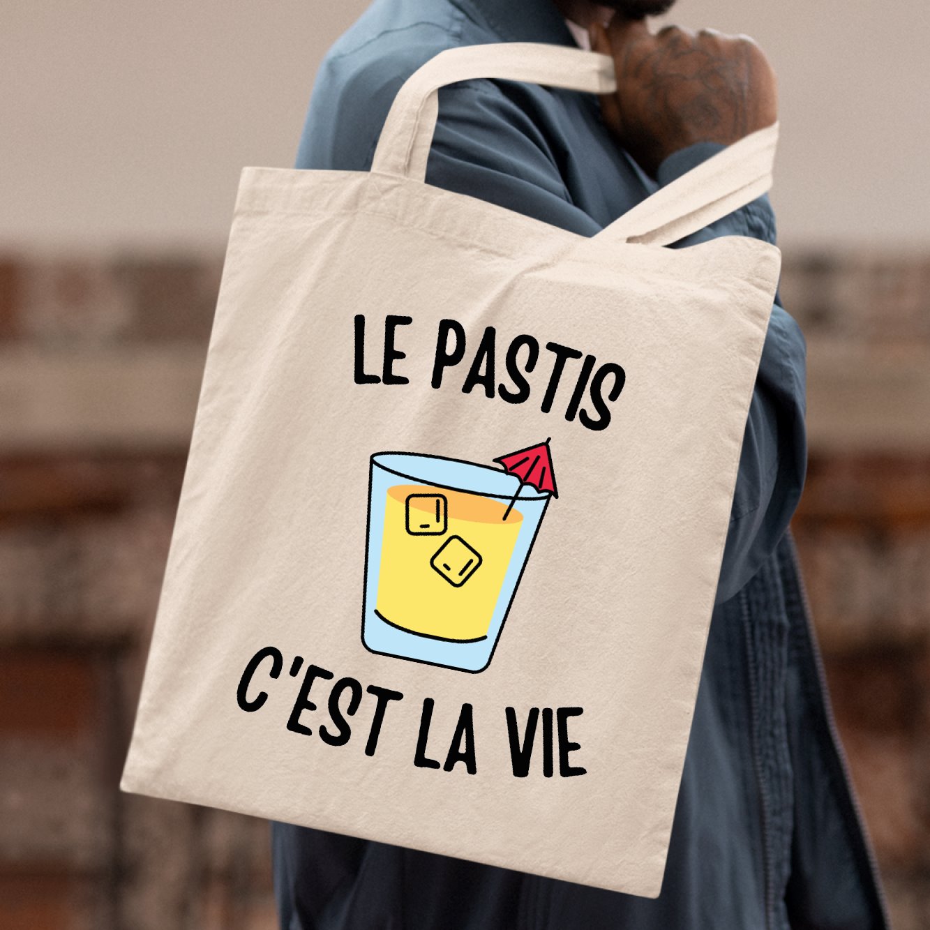 Tote bag Le pastis c'est la vie Beige