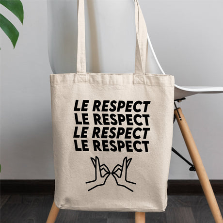 Tote bag Le respect Blanc