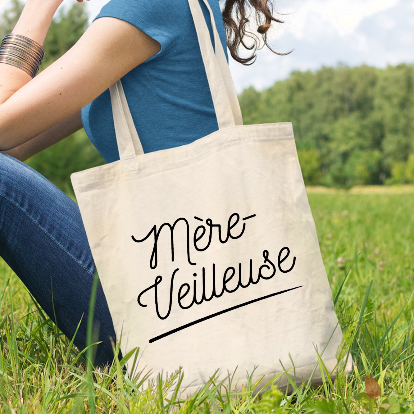 Tote bag Mère-veilleuse Beige