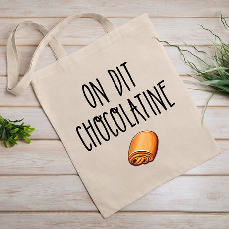 Tote bag On dit chocolatine Blanc