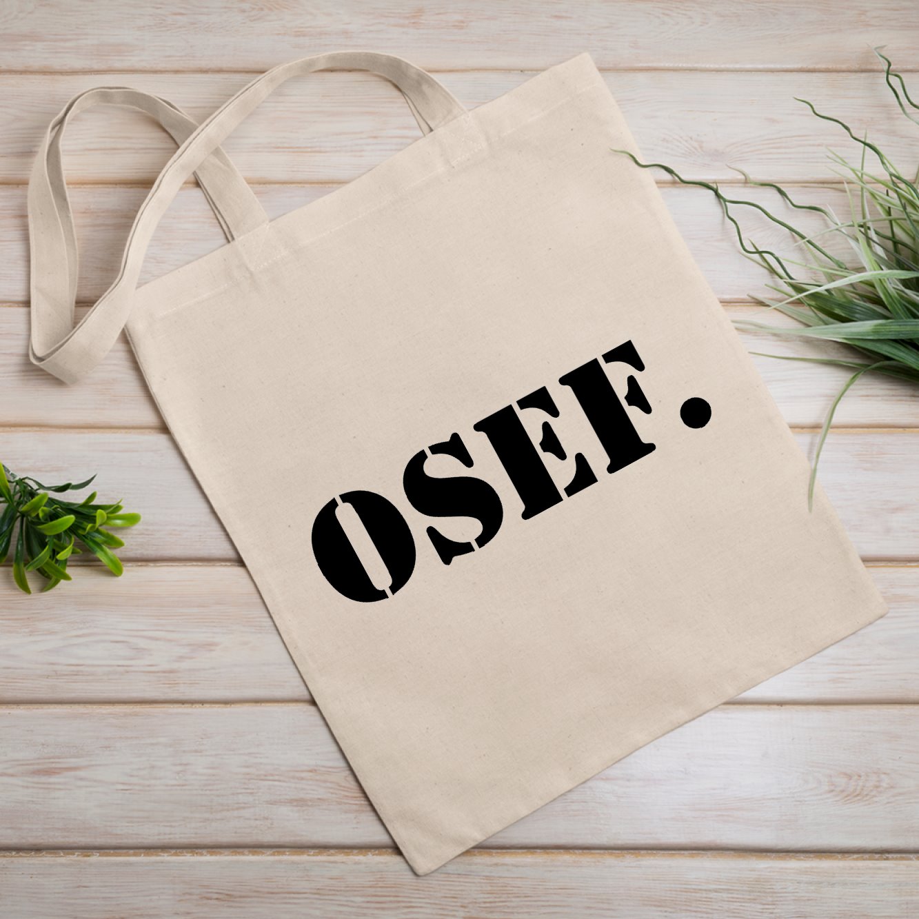 Tote bag OSEF On s'en fout Beige