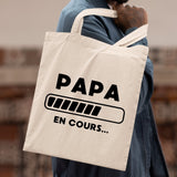 Tote bag Papa en cours Blanc