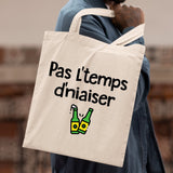 Tote bag Pas l'temps d'niaiser Beige