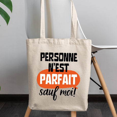 Tote bag Personne n'est parfait Blanc