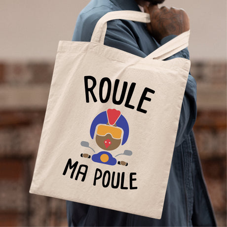 Tote bag Roule ma poule Blanc