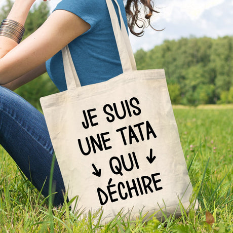 Tote bag Tata qui déchire Blanc