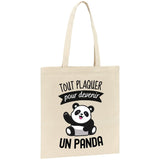 Tote bag Tout plaquer pour devenir un panda 