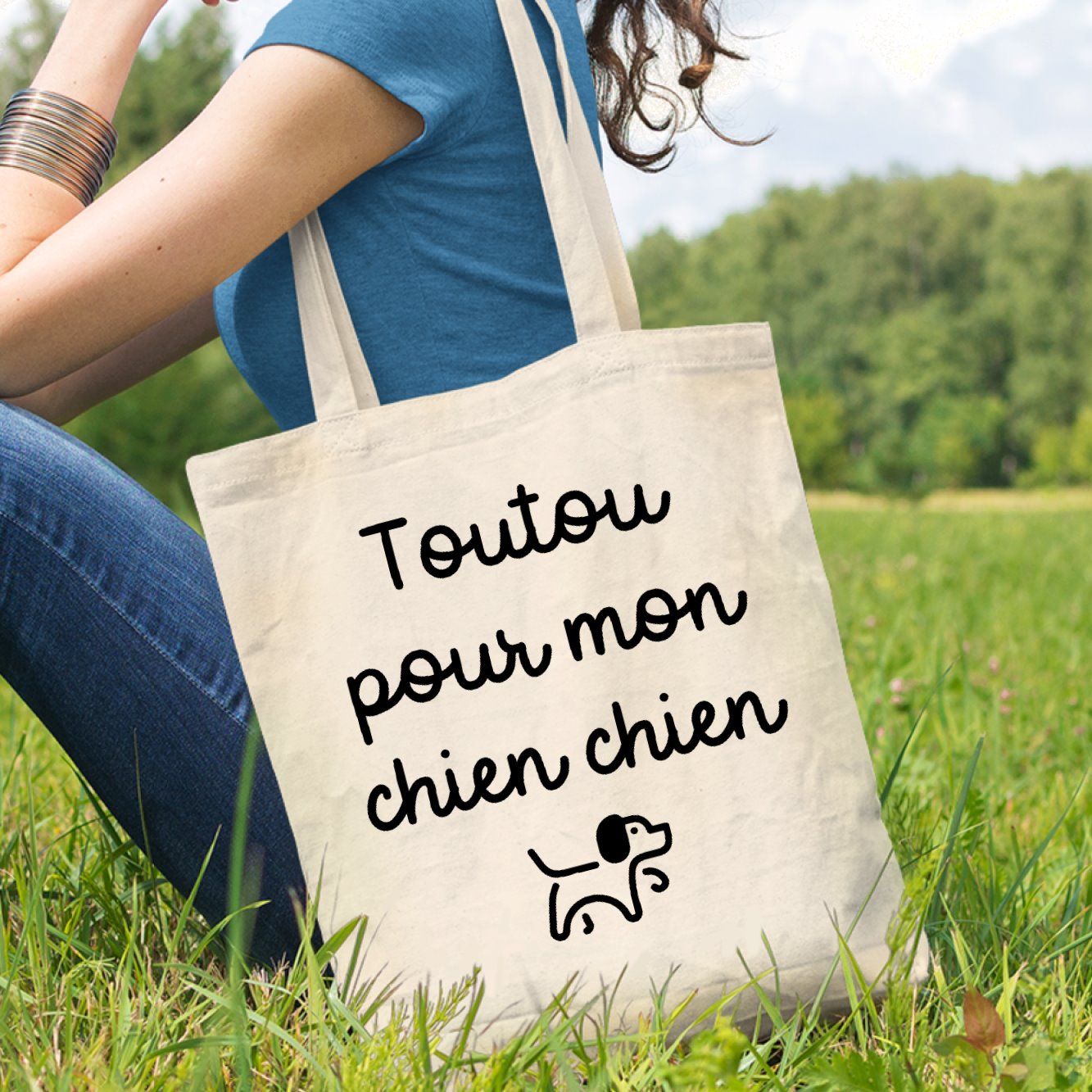 Tote bag Toutou pour mon chien chien 