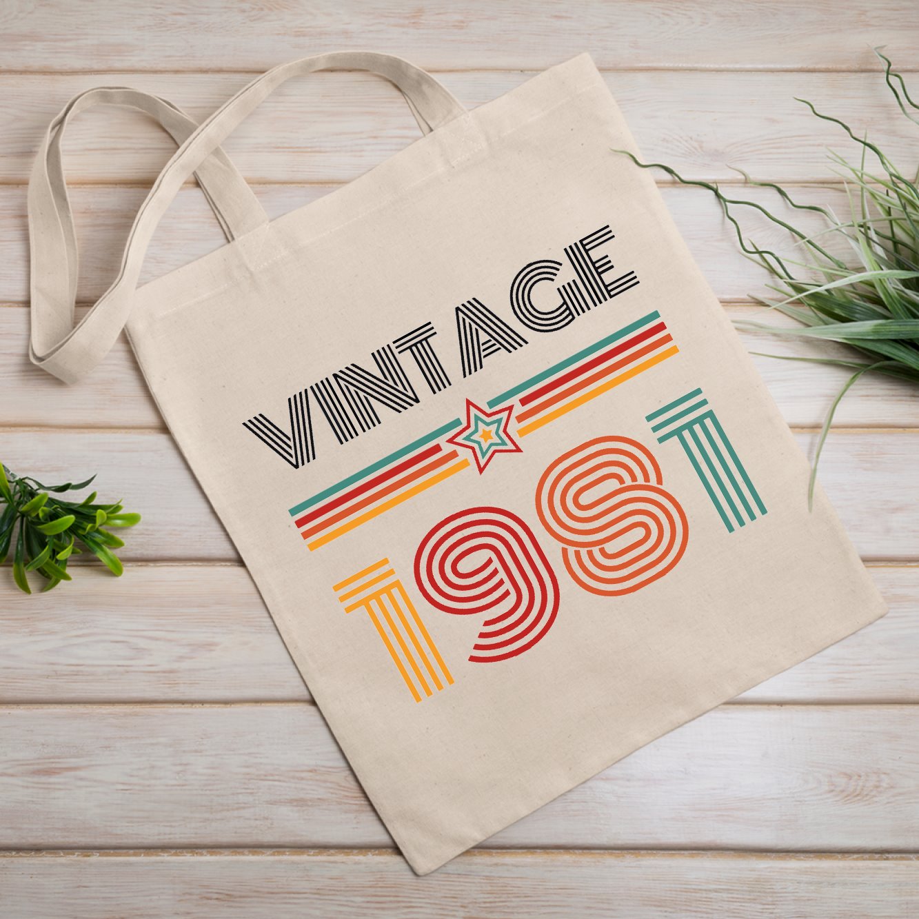 Tote bag Vintage année 1981 Beige