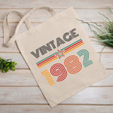 Tote bag Vintage année 1982 Beige